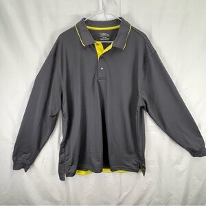 PGA Tour - Men's Long Sleeve Golf Shirt - Polo Shirt - Medium Gray - XL - Yellow